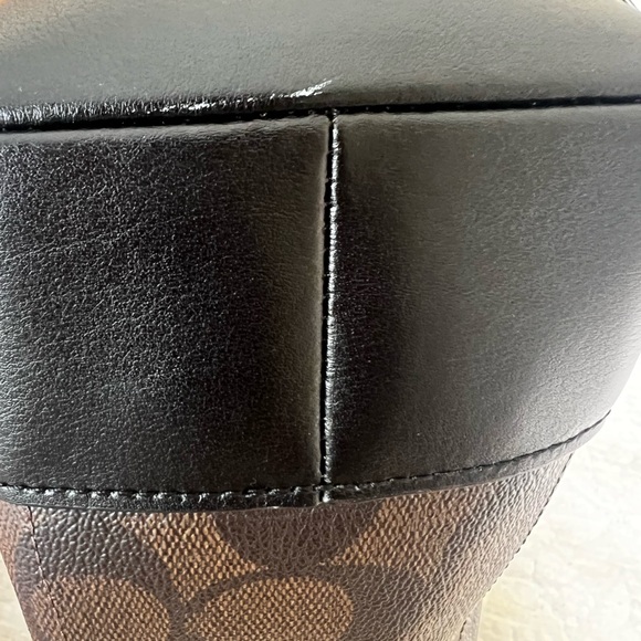 Coach Brown/Black Signature Coated Canvas Tote - Picture 4 of 7